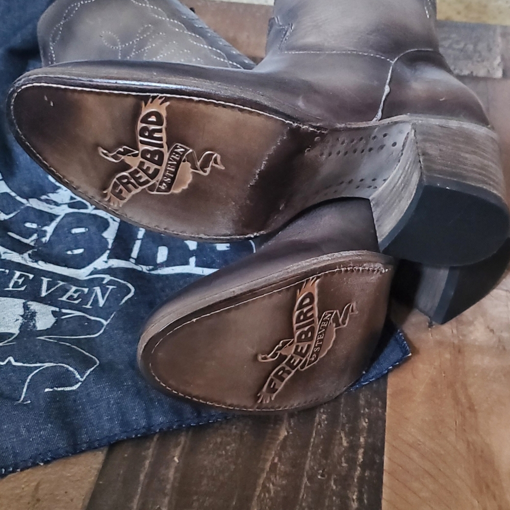 New $325 FREEBIRD Stores Shawna Stone Western Harness Cowboy Boots 8 NIB Steven - Picture 3 of 8